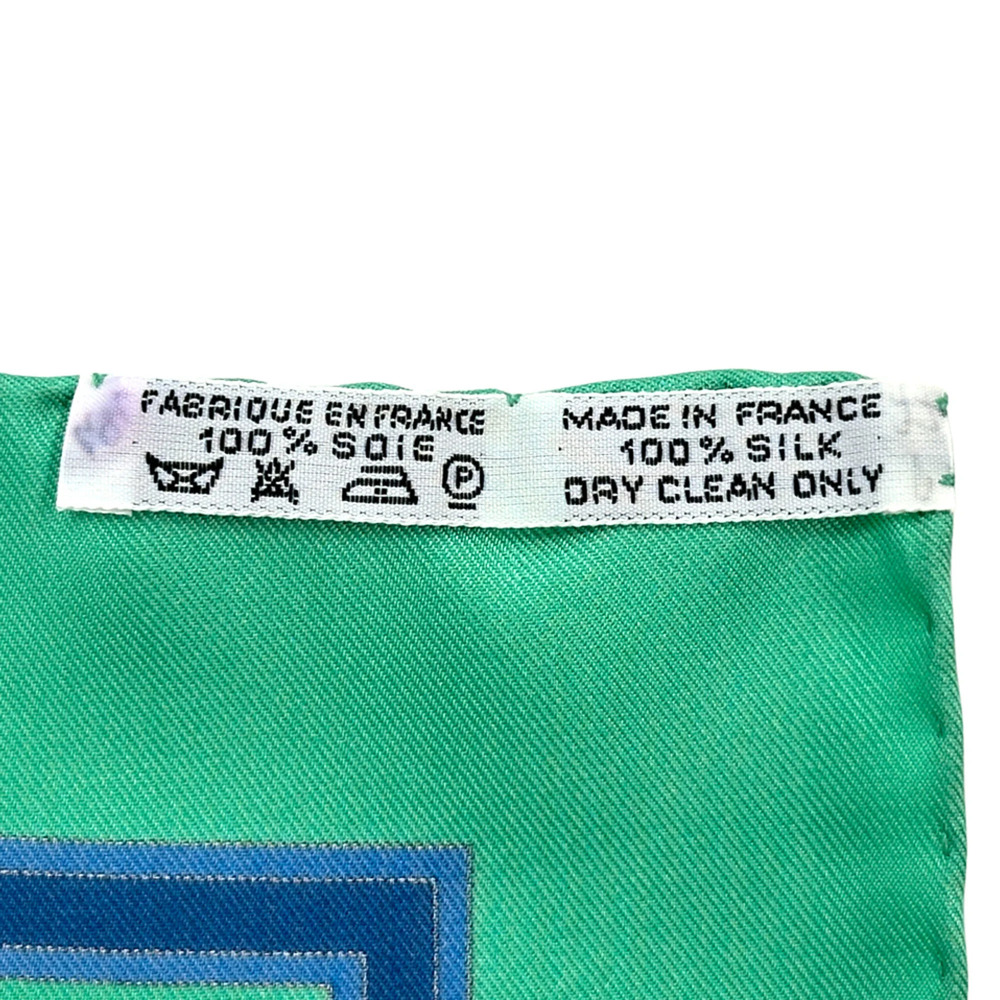 HERMES Green Silk Scarf - Picture 6 of 7